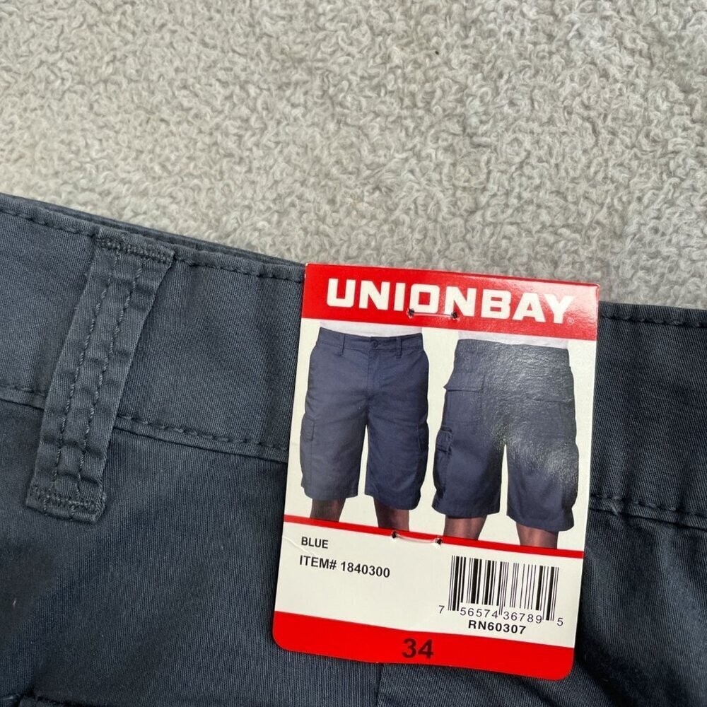 NEW Unionbay Men's Size 34 Cargo Shorts Blue Cotton Spandex Blend - Picture 5 of 8